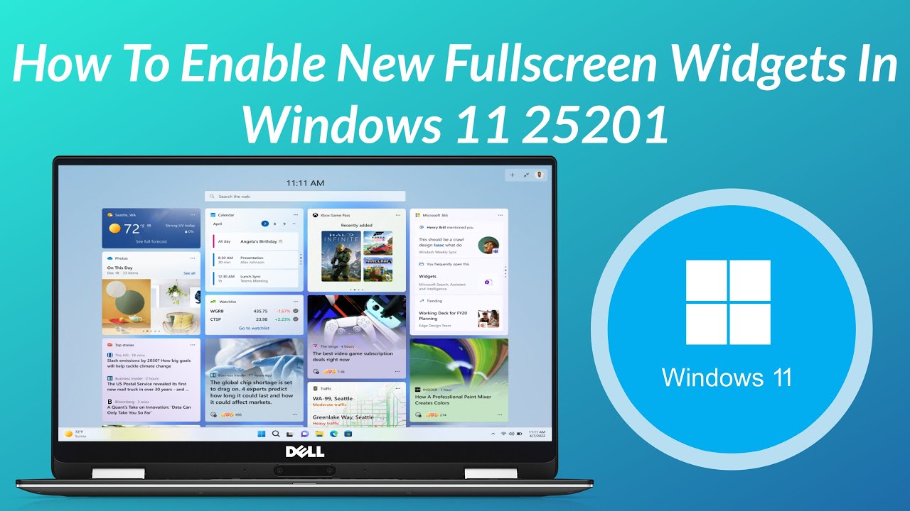 How To Enable New Fullscreen Widgets In Windows 11 Build 25201 YouTube
