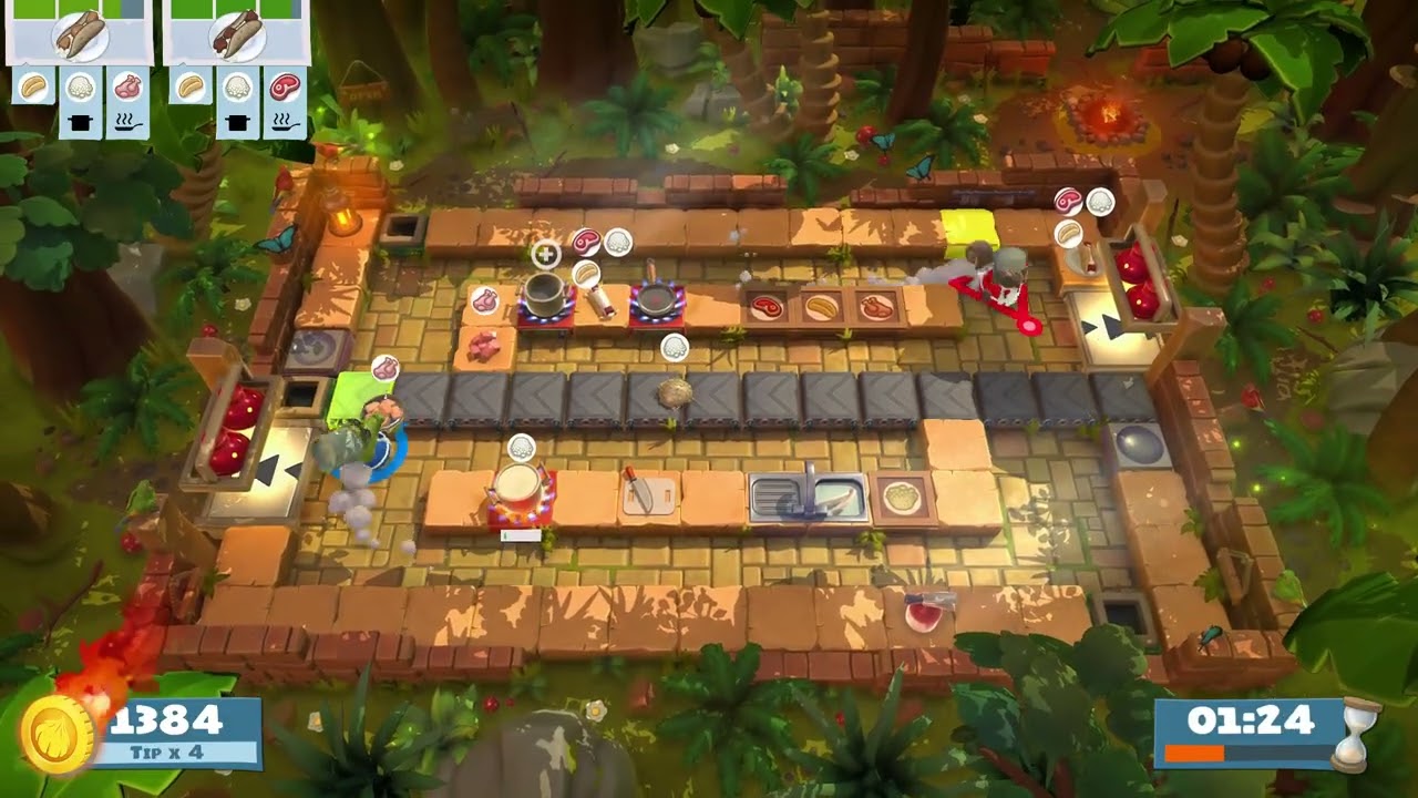 Overcooked! All You Can Eat - The Lost Morsel 1-1 (2 players) Score: 2504