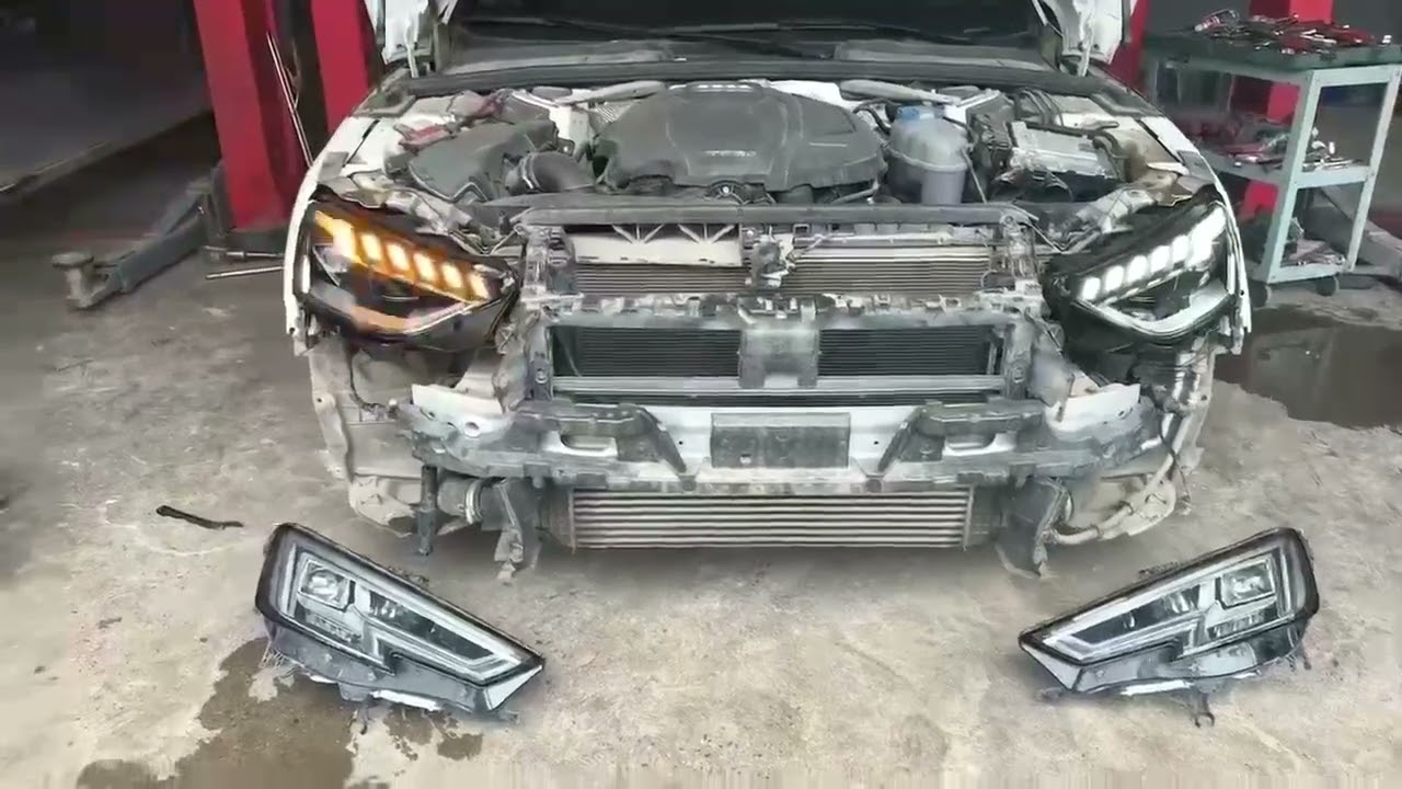 Audi A4 B9 upgraded B9.5 style headlights.