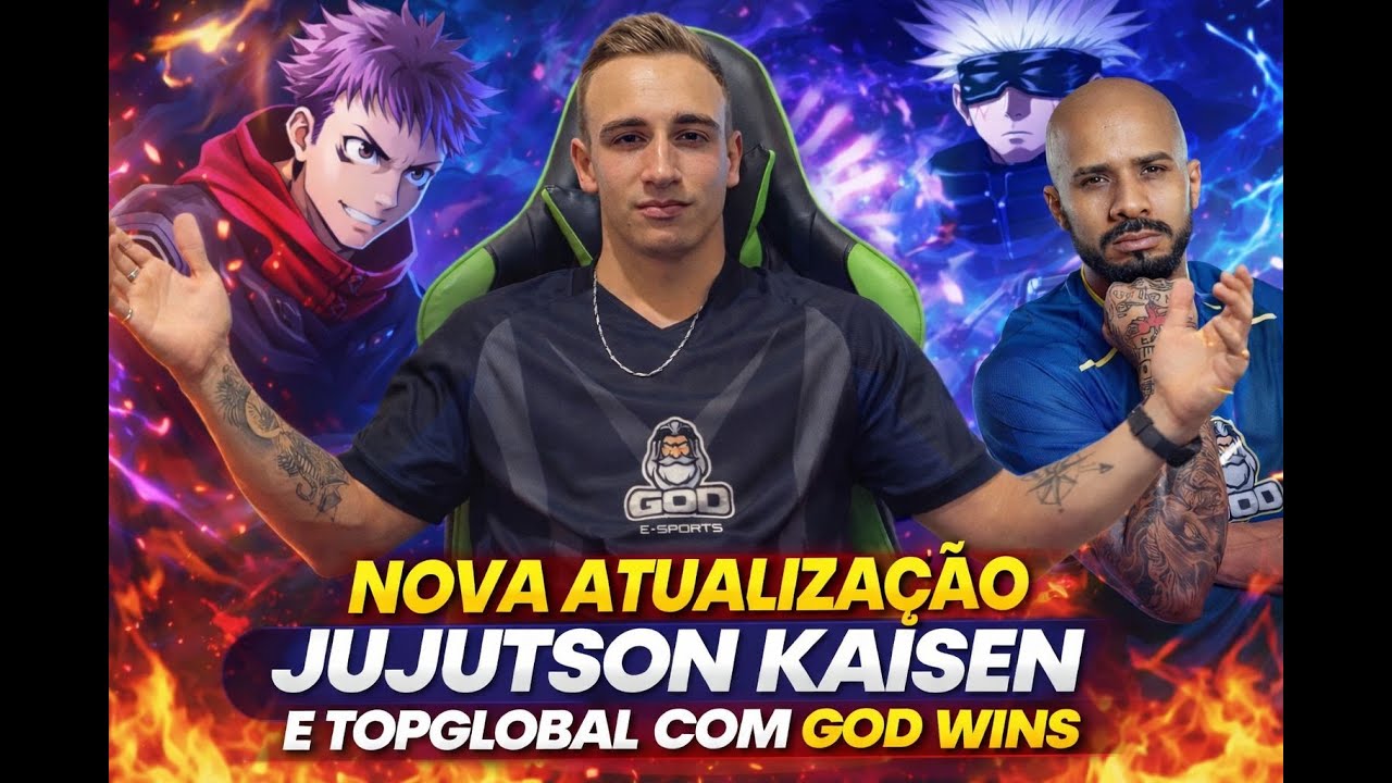 NOVA ATUALIZAÇÃO JUJUTSON KAISEN + TOP  GLOBAL COM GOD WINS.