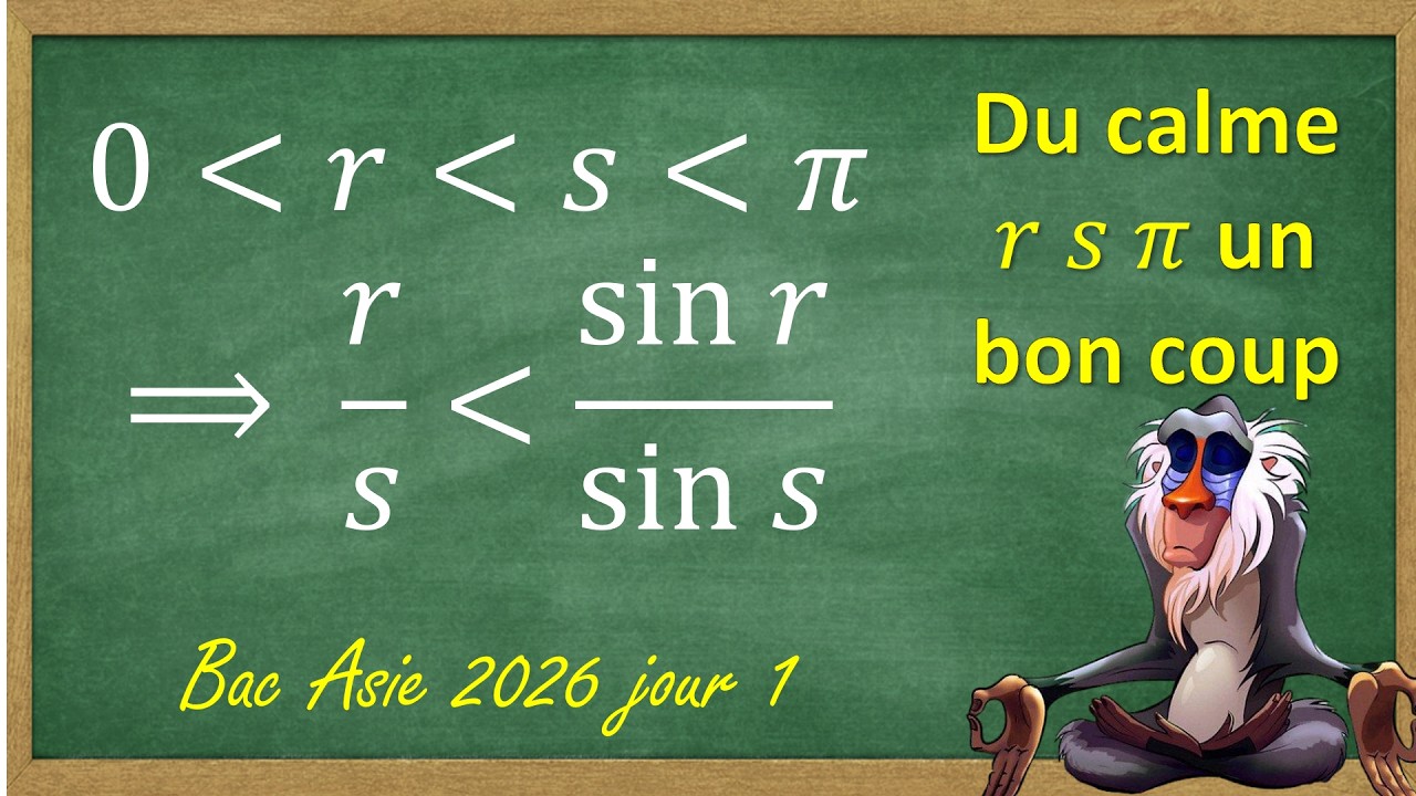 Comparaison de quotients par une étude de fonctions trigonométriques - d'après bac 2026 Asie jour 1