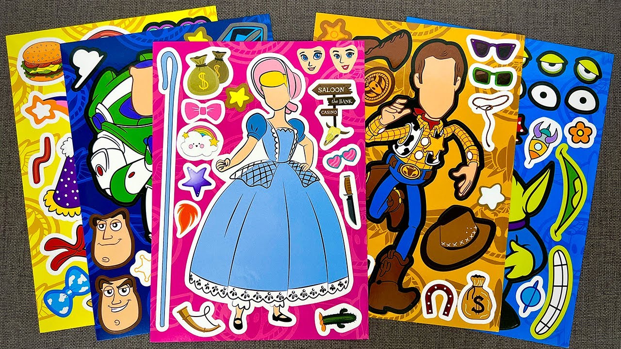 [✨Paper DIY✨] Toy Story 5 Sticker Book 🎨 Create Funny Faces with Woody, Buzz & Friends!