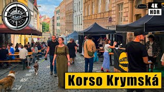 Prague Walking Tour of Korso Krymská festival 2024  Czech Republic 4k HDR ASMR