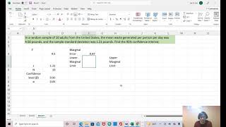 Excel 4.2 Using excel to construct a confidence interval with t-distribution