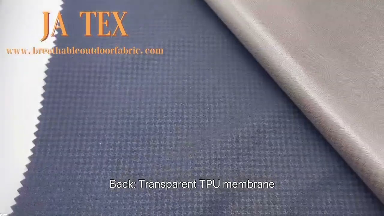 100% Polyester Dobby Pongee Houndstooth Pattern TPU Membrane Fabric For Jacket Outdoor Softshell