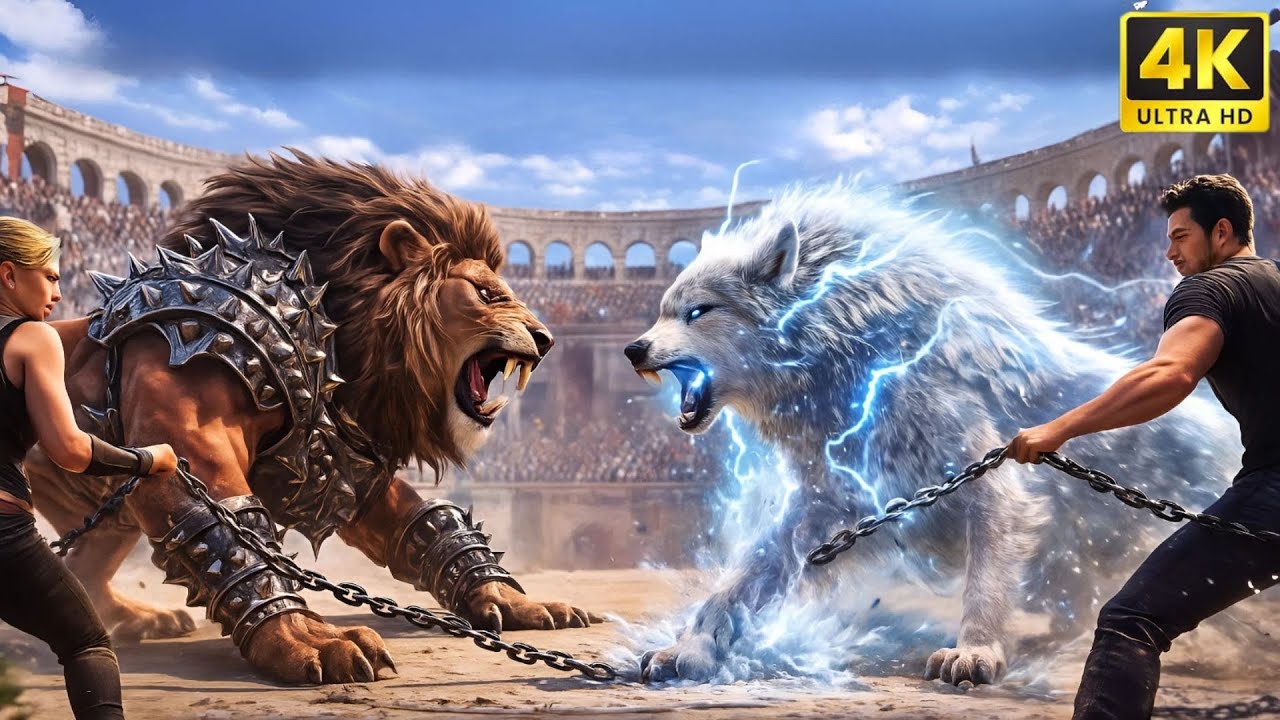 Cgi animal fight:⚔️ Armored Lion vs Lightning Wolf | Arena Clash | The Final Shock Will Stun You!