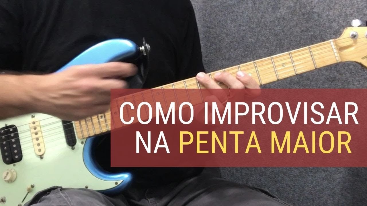 Como improvisar BONITO com a PENTA MAIOR na GUITARRA (simples) #auladeguitarra #cursodeguitarra