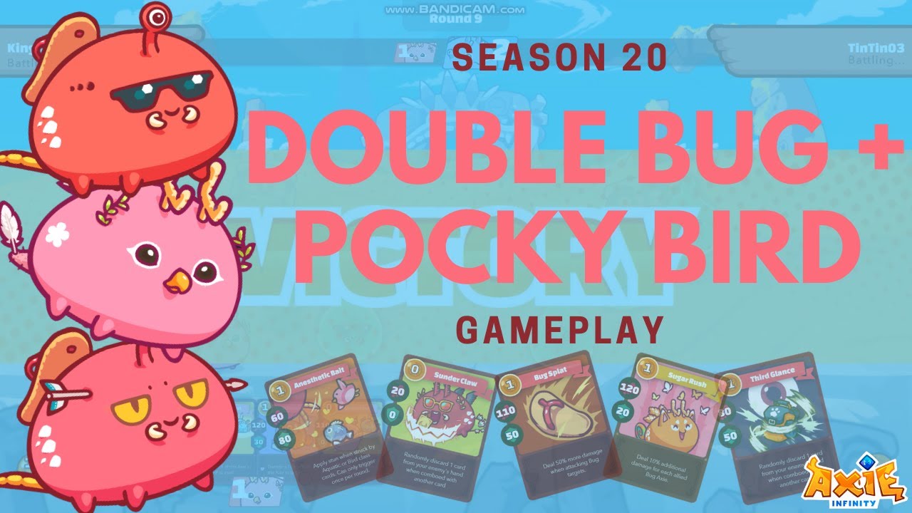 Pocky Bird Double Bug Gameplay | Season 20 Axie Infinity