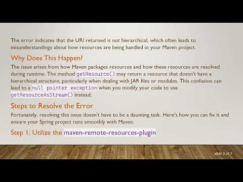 Resolving the URI is not hierarchical Error in Maven for Spring Projects