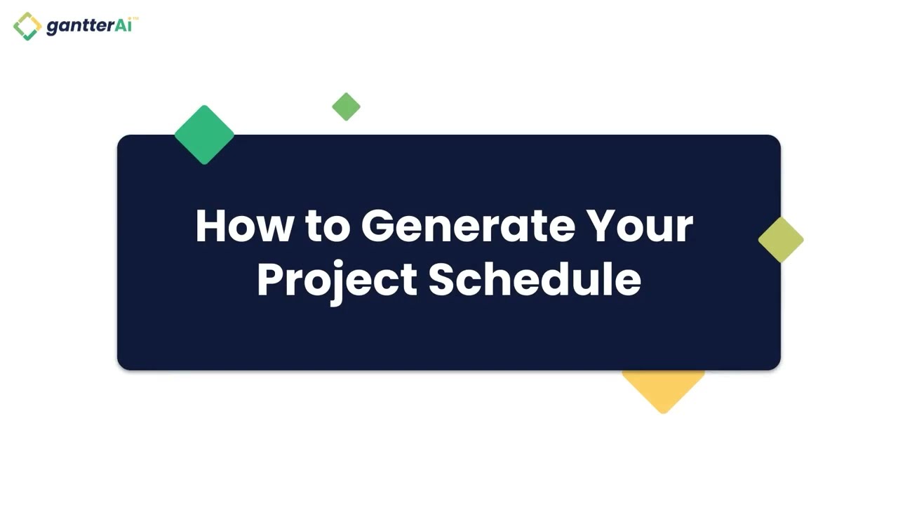 How to Generate Your Overall Project Schedule