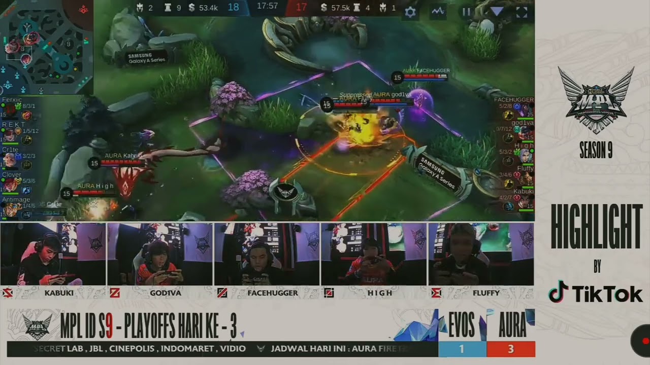 Mic Check Playoffs Evos vs Aura Lower Brecket MPL ID S9 