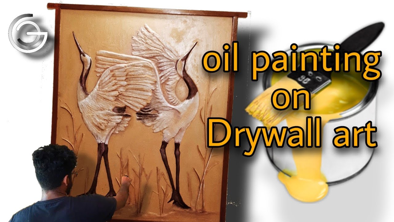 Oil painting in wall painting in drywall sculpture Drywall