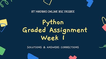 Python Graded assignment  week -1 solution | IIT Madras Bsc Online Degree| Part 1