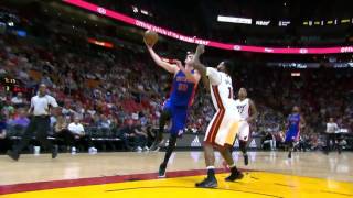 James Johnson Rejects Jon Leuer's Dunk Attempt   Pistons vs Heat   Jan 1, 2017   2016 17 NBA Season