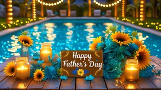 🌙 Father's Day Summer Night Ambience: Cozy Poolside Vibes & Relaxing Piano Music | 4K screenshot 3