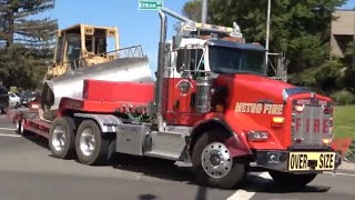 Fire Trucks, Police Cars, & Fire Dozer Responding Code 3 to a Huge 100+ Acres Grass Fire