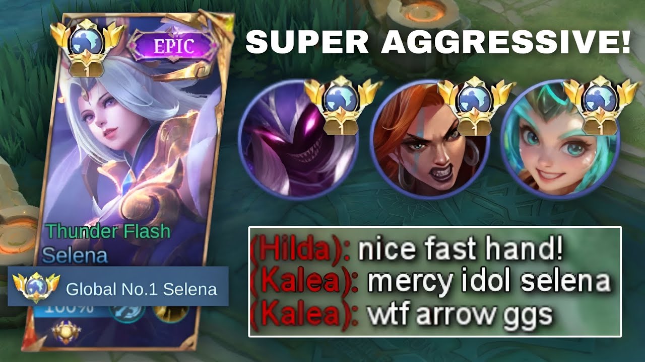 SUPER AGGRESSIVE! TOP GLOBAL SELENA vs TOP GLOBAL KALEA W/ HILDA AND HELCURT (WATCH AND LEARN) -MLBB