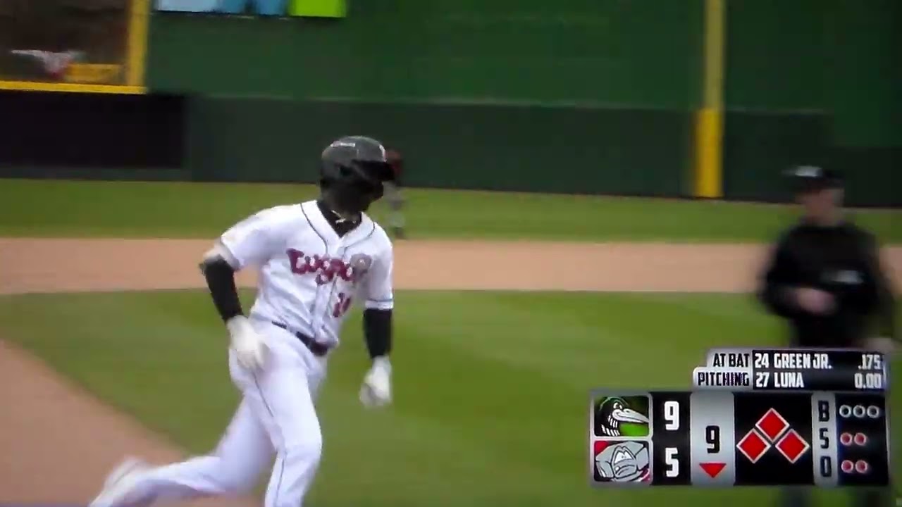 Lansing Lugnuts' Rodney Green Jr. grand slam home run vs. Great Lakes Loons