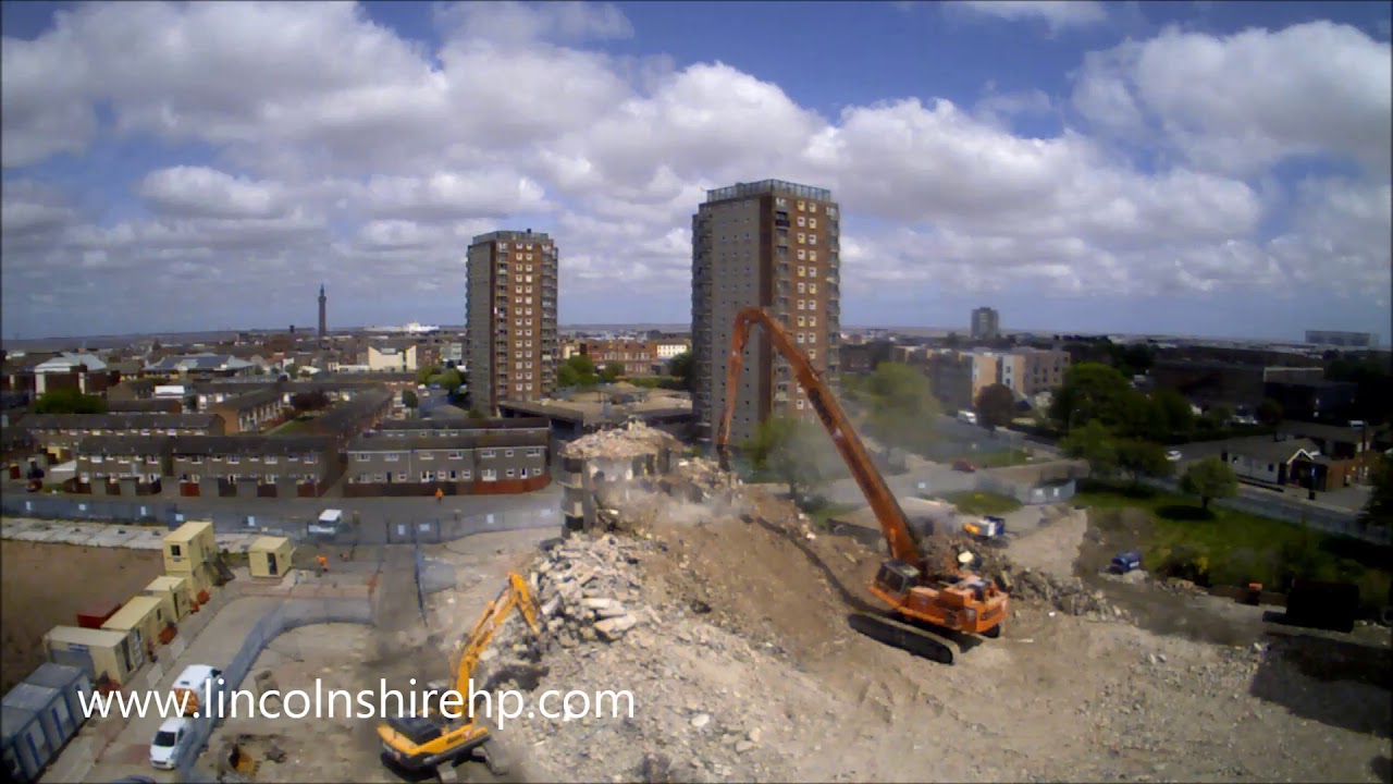 Nelson House, Grimsby demolition Part 2 timelapse YouTube