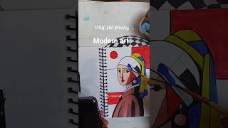 Girl with a Pearl Earring 🖌️ in modern art 🎨#modernart #shorts