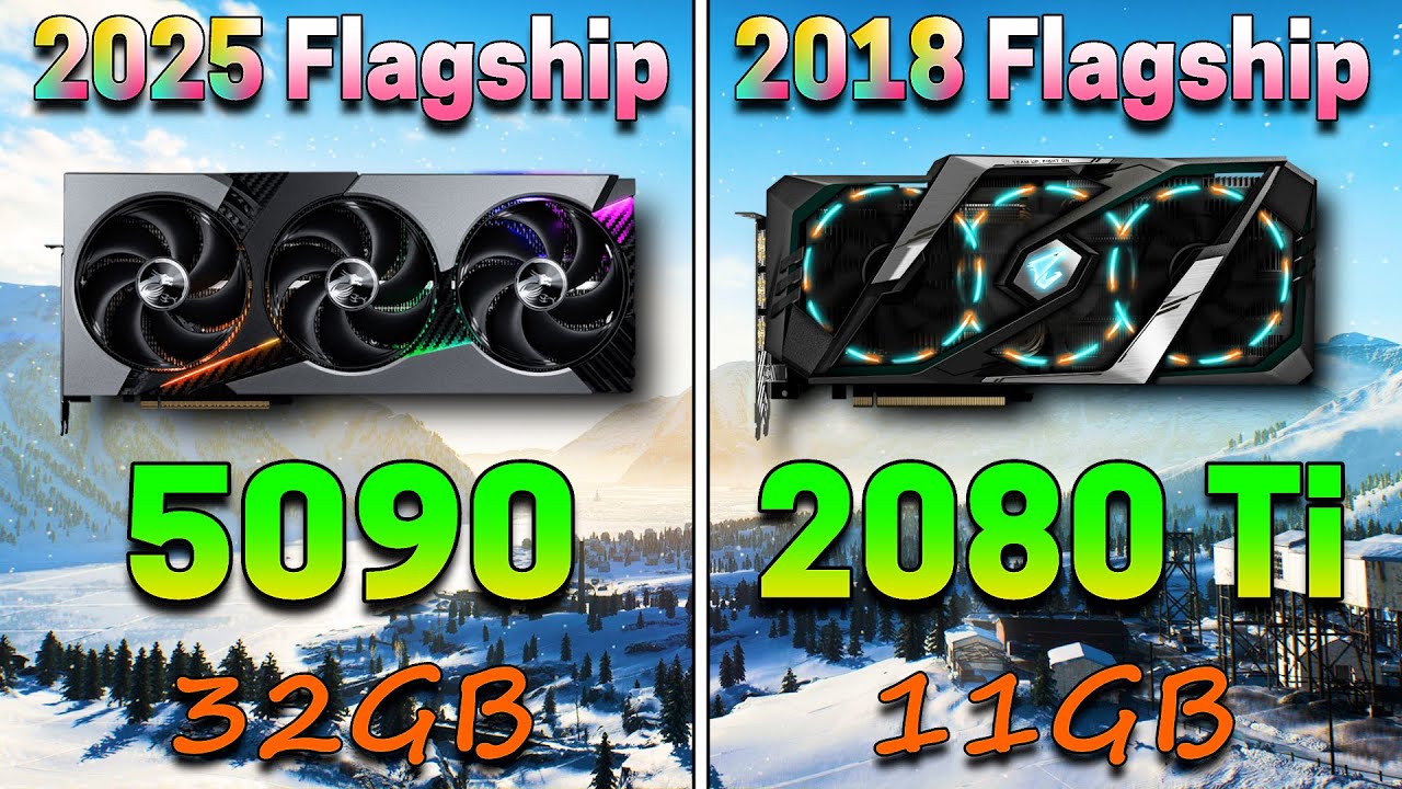 RTX 5090 32GB (2025 Flagship) vs RTX 2080 Ti 11GB (2018 Flagship) | 7 Years Difference Flagships