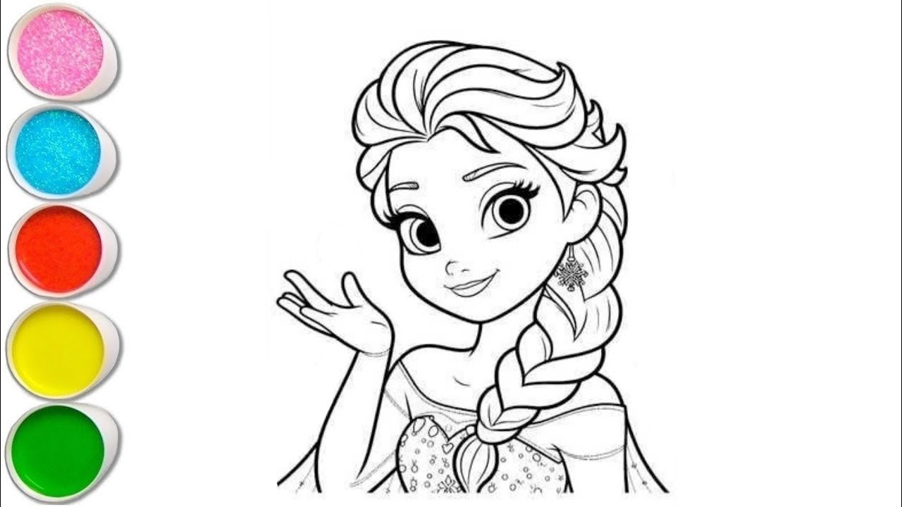 Beautiful Elsa Frozen Drawing, Painting and Coloring for Toddlers -Child Art