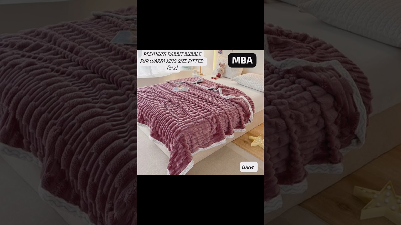 *RABBIT FARR STRIPE PATTERN# WEIGHT* - 2.9KG  #SIZE* - 95*105 #FABRIC* - 100% IMPORTED❤️❤️