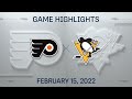 NHL Highlights | Flyers vs. Penguins - Feb. 15, 2022