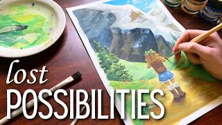 WHY Do I Make ART? + painting a gouache mountain illustration / cozy art vlog