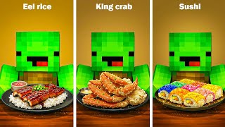 Realistic Minecraft Physics Simulation with Giant Food and Maizen Mikey 😱 | ZenBlock Craft