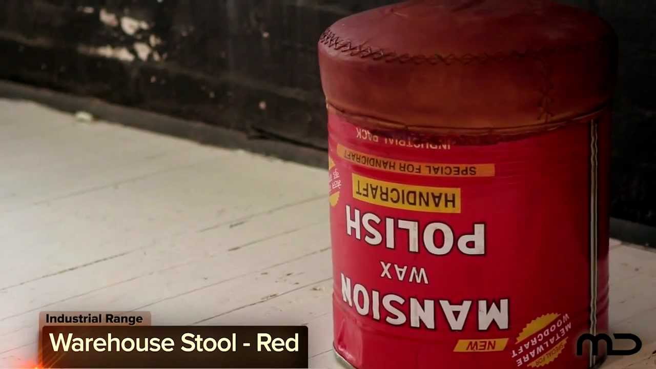 Warehouse Stool - Red - Milan Direct