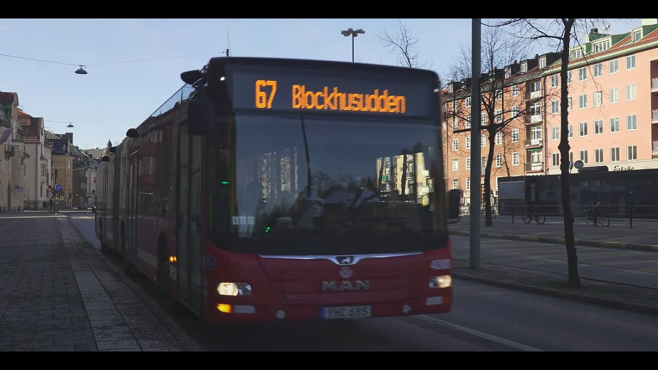 Sweden, Stockholm, bus 67 ride from Östra station to Theiska galleriet