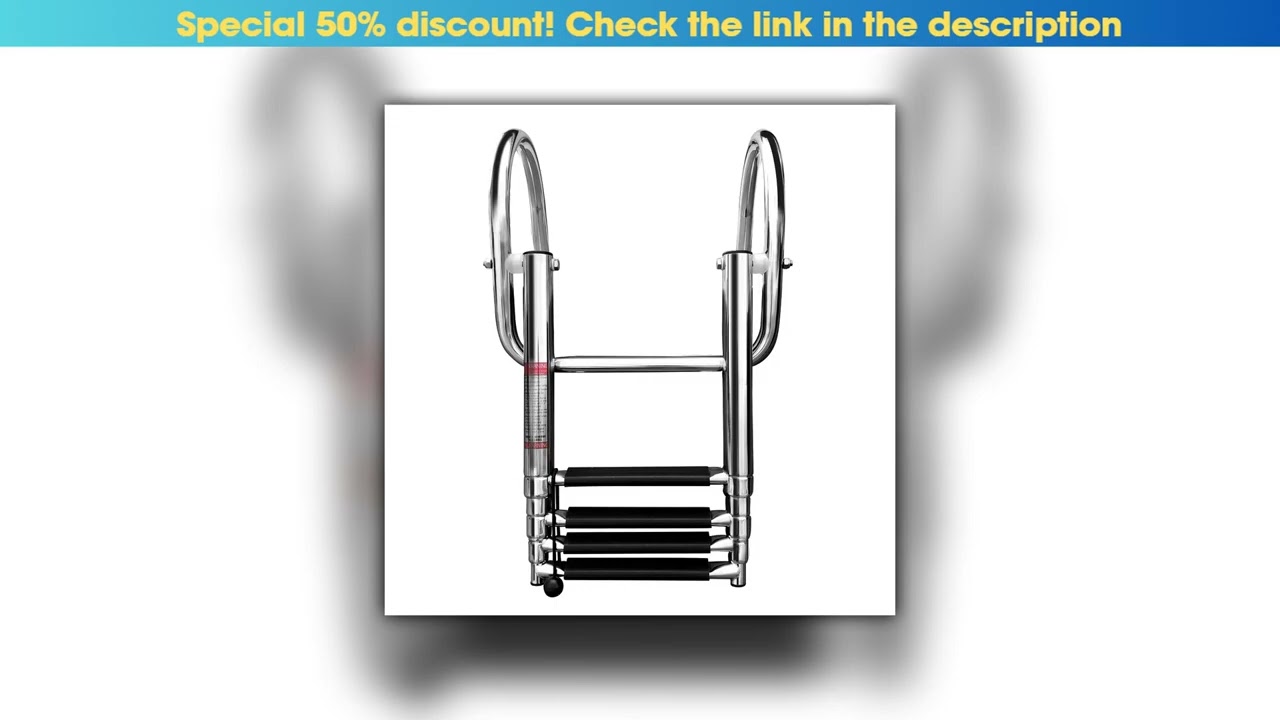 Review Stainless Steel Boat Boarding Telescoping Ladder, Sliding Folding, Swimming Launching Ladder