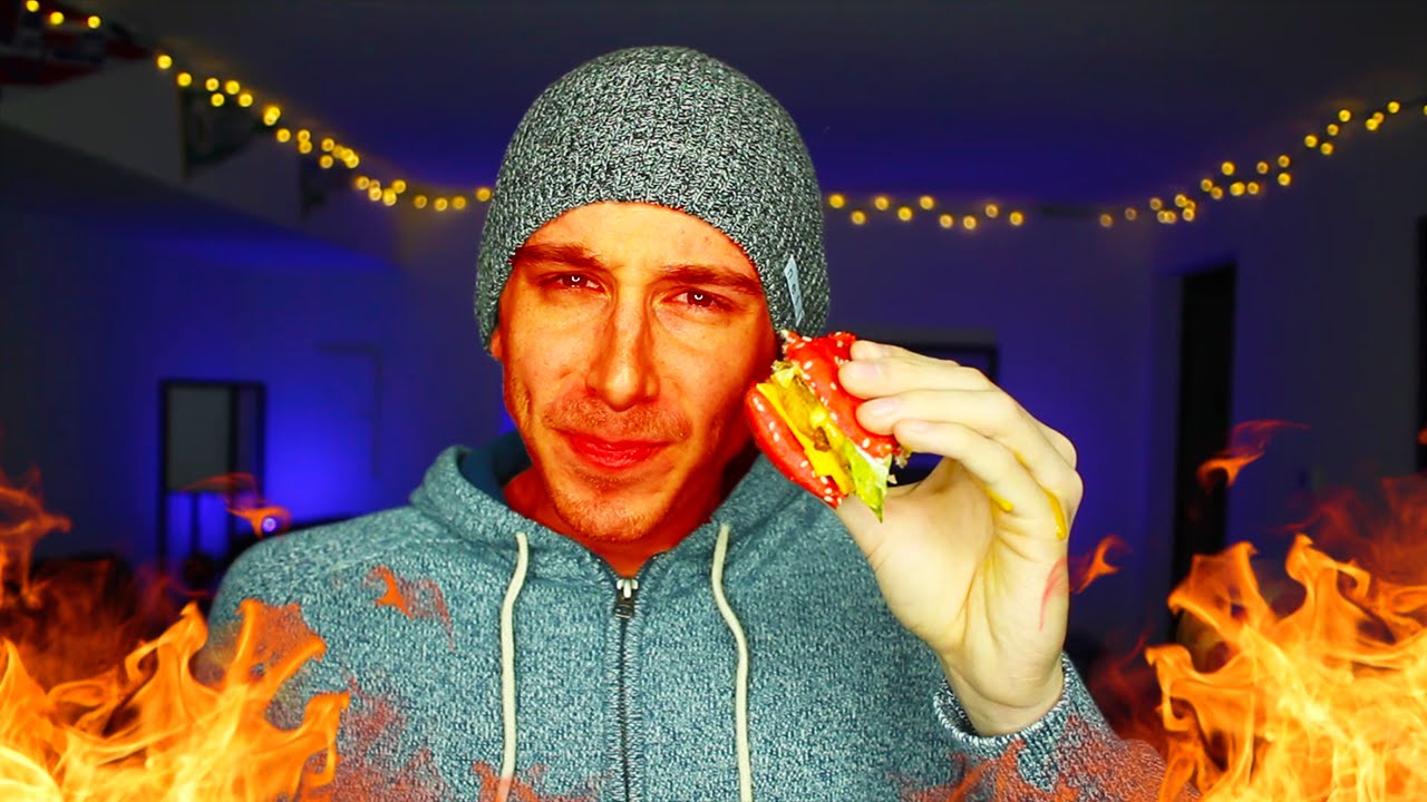 EATING THE WORLD'S HOTTEST BURGER!! - YouTube