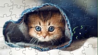 Kitten In Jeans Puzzle Game Animals Jigsaw Rompecabeza screenshot 5