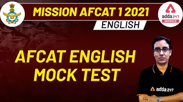 MISSION AFCAT 1 2021 | English | AFCAT English Mock Test | सफलता निश्चित | Defence Adda247