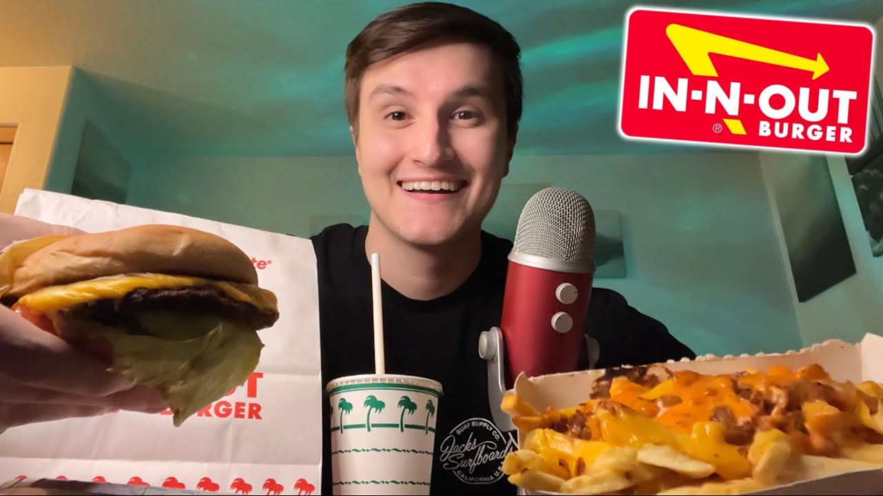 ASMR In-N-Out Burgers & Fries MUKBANG 🍔🍟 (eating sounds)
