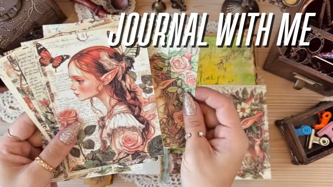 ASMR Journaling | Mixed Vintage and Modern Collage | Forest Fairies & Magical Nature