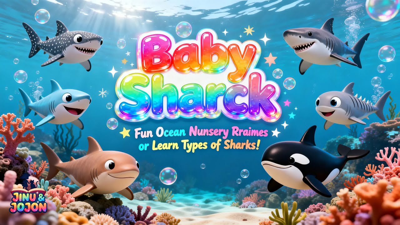 Baby Shark Nursery Rhymes Kids Song All About Types of Sharks 🦈📚🎵