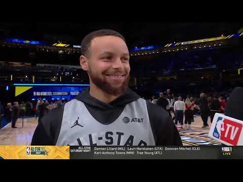 Steph Curry talks 3-point contest with Sabrina | 2024 NBA All-Star Practice