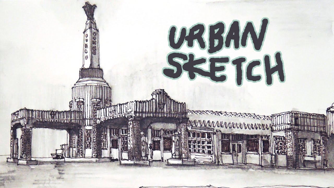 🎨Paint with me! // U Drop Inn Speed sketching(with watercolor pencil) 💦 ...