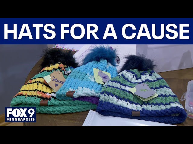 Hat a day knitting project promoting warm, generosity to others