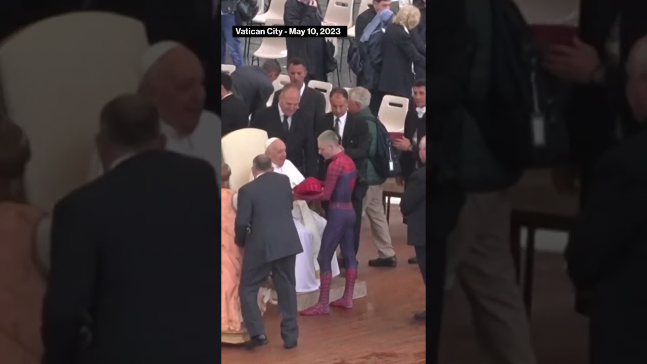 Pope Meets Man Dressed as Spider-Man