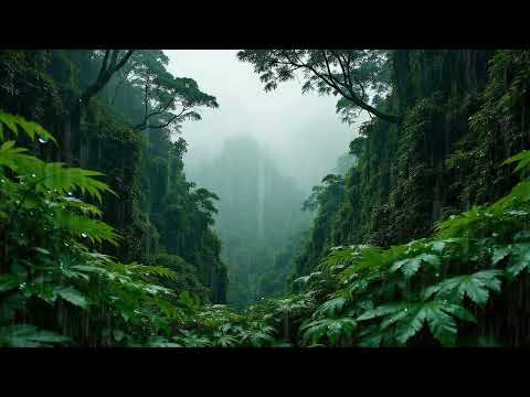 Misty Rain in a Hidden Tropical Valley 🌿 A Peaceful Place to Let Your Thoughts Fade Away
