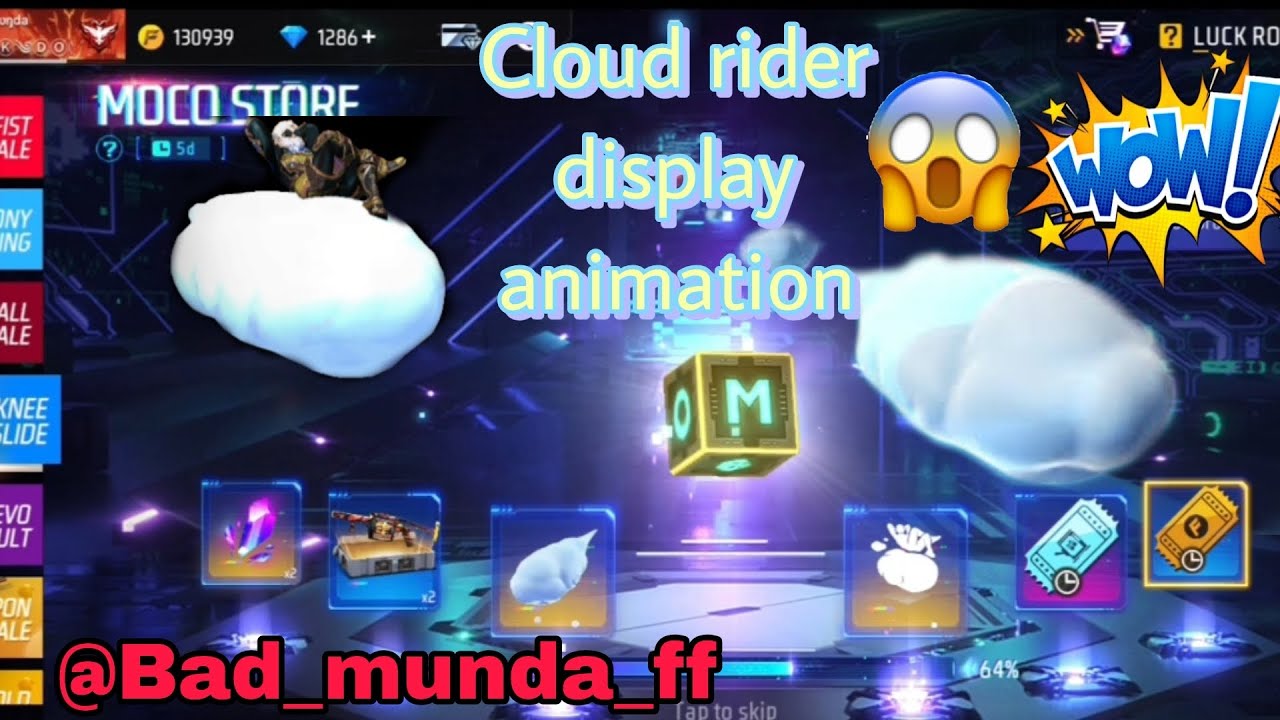 Cloud rider display animation and cloud उरण खटोला#video #Bad_munda_ff ...
