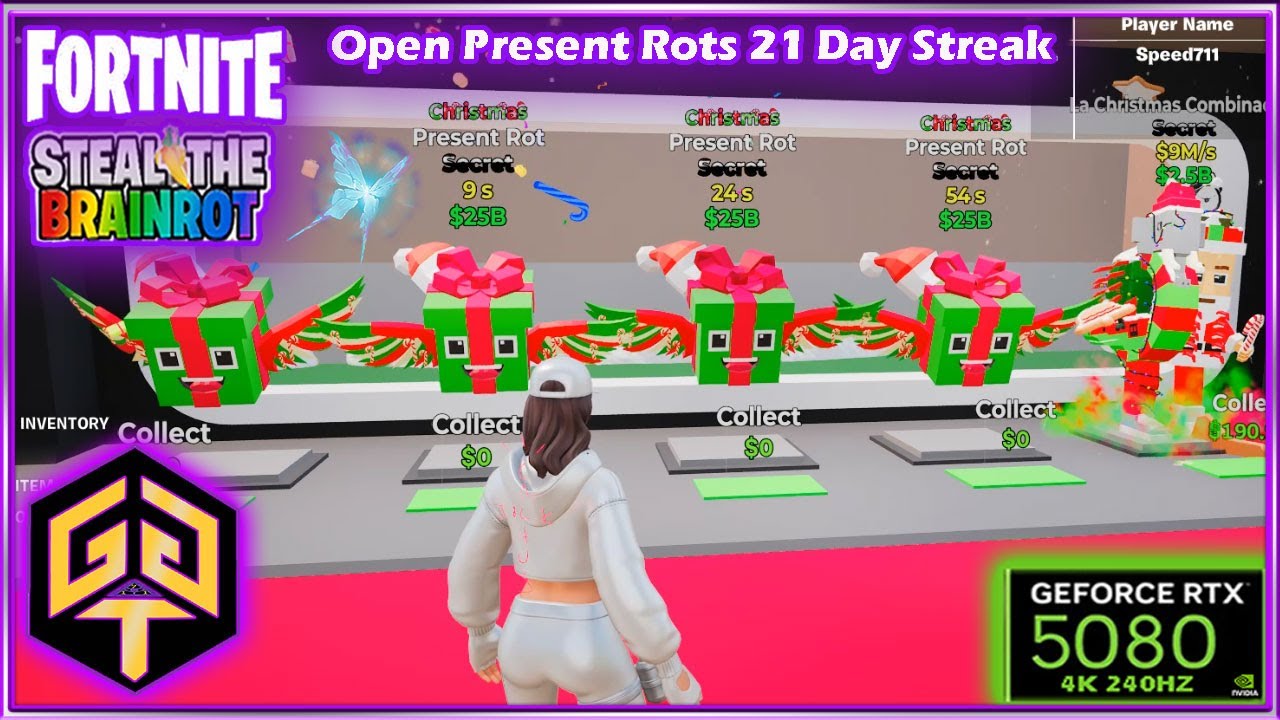 Fortnite Steal the Brainrot Open Free Present Rots & Ferins New Machine Update at Admin Abuse