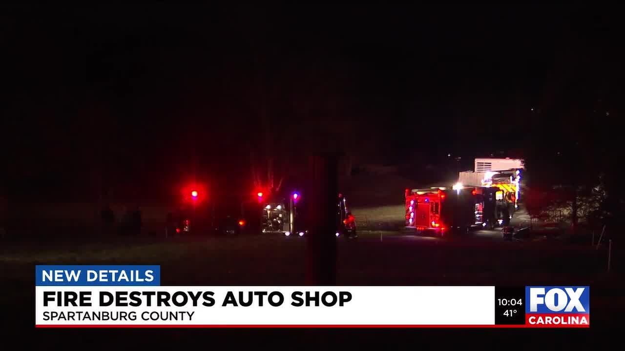 Auto shop ‘total loss’ after structure fire in Spartanburg Co., officials say