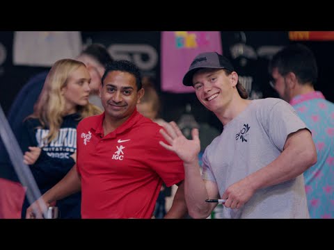 Coach Syque Caesar mic'd up at the Sam Mikulak Invitational 2025