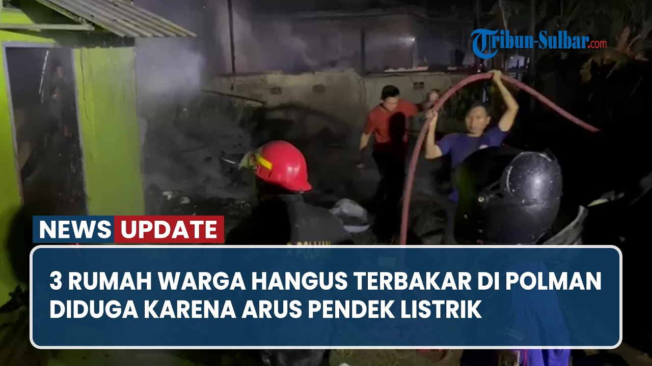 3 Rumah Warga Hangus Terbakar di Polman, Diduga Karena Arus Pendek Listrik