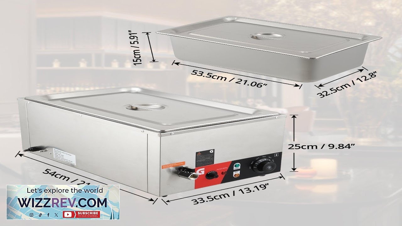 Коммерческий подогреватель пищи GARVEE 20QT, электрический паровой стол мощностью 1200 Вт с регул...